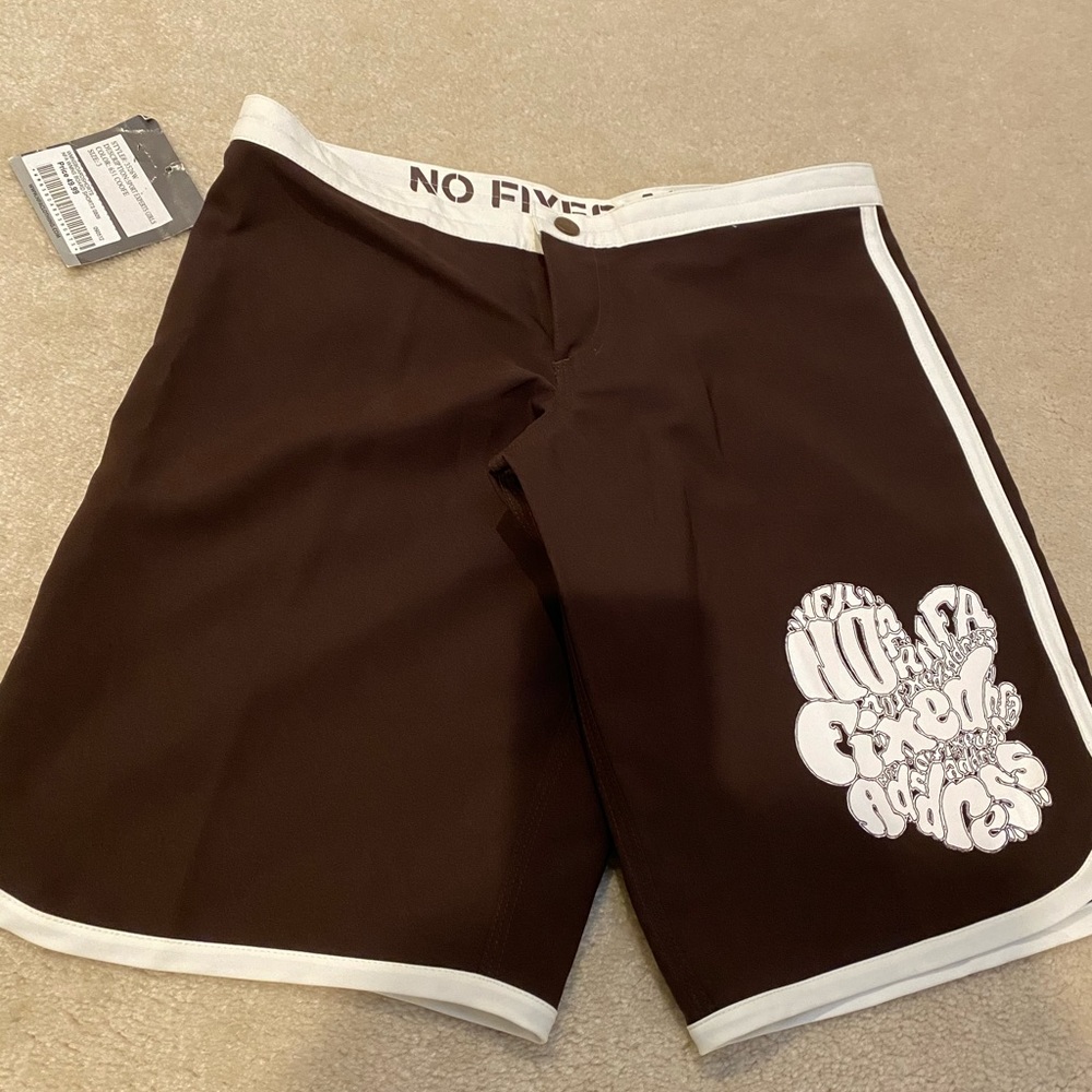 Low rise board shorts.